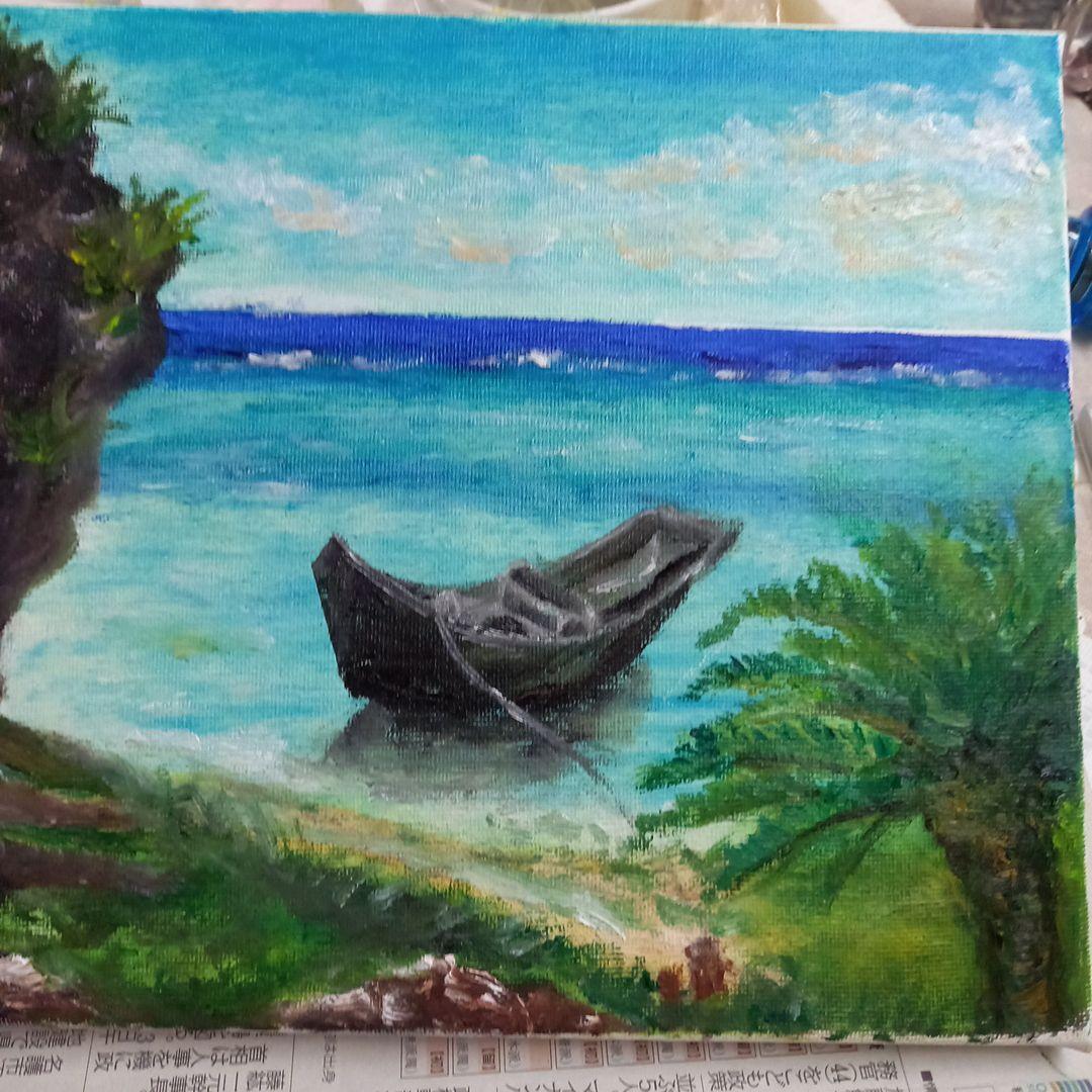 沖縄の海 油絵 F3 - メルカリ