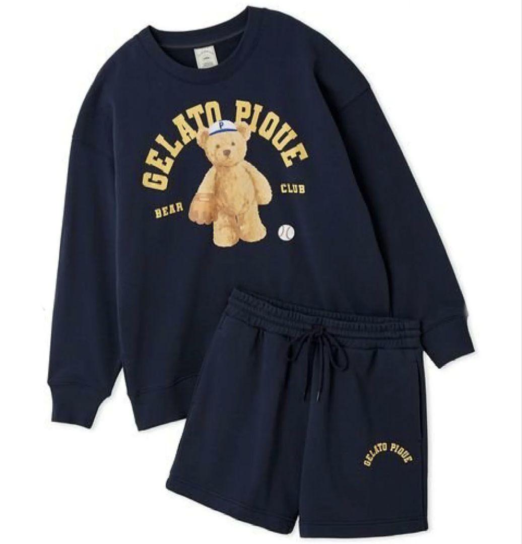 スポーティーベア裏毛プルオーバー＆裏毛ショートパンツセット ジェラートピケ gelato pique｜【JUNIOR】スポーティーベア裏毛プルオーバー&裏毛