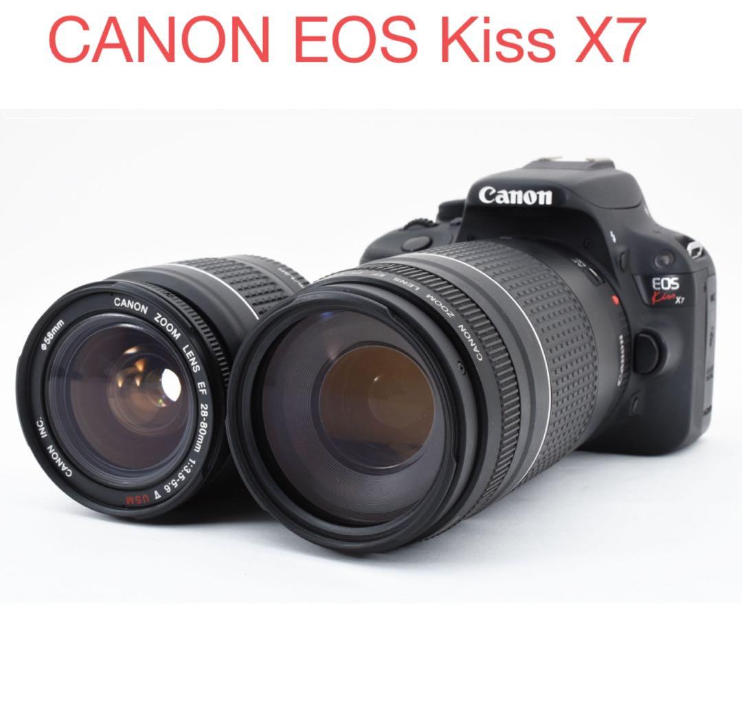 Canon EOS Kiss X7 デジタル一眼レフ標準＆望遠ダブルレンズセット キヤノン EOS Kiss X7 ダブルズームキット | デジタル一眼レフ