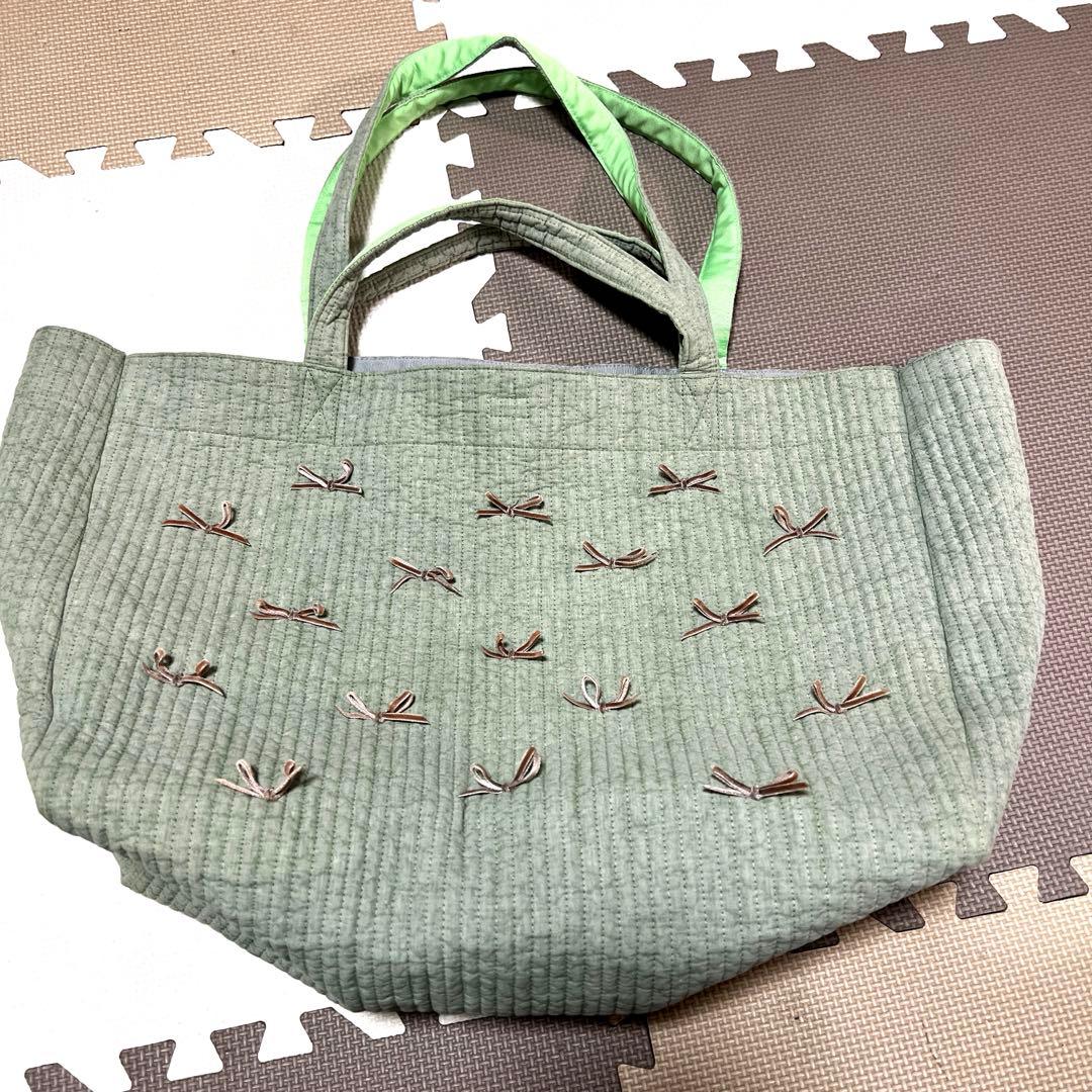 gypsohilaジプソフィア❤️トラベルバッグLサイズ　リボン　大容量　グリーン AC-064L Travel Bag (L) | gypsohila