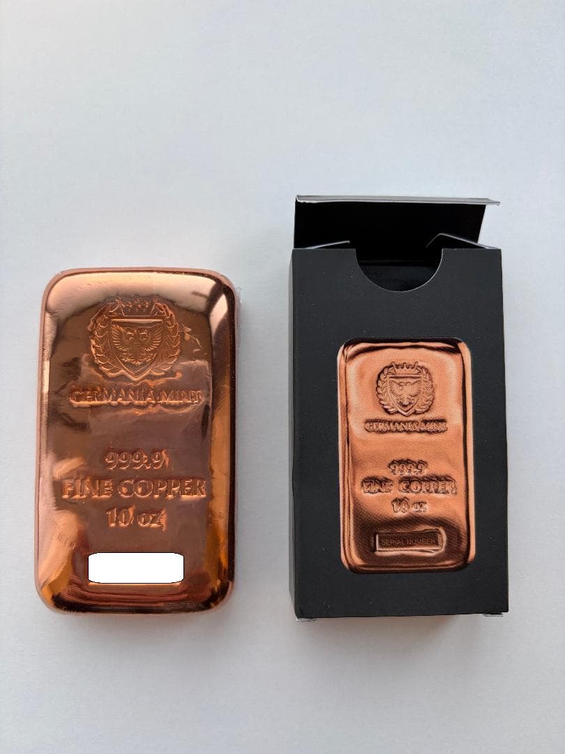 ポーランド ゲルマニア 純銅 赤金 10オンス 銅 インゴット 新品) ポーランド ゲルマニア 純銅 赤金 10常衡オンス キャスト バー