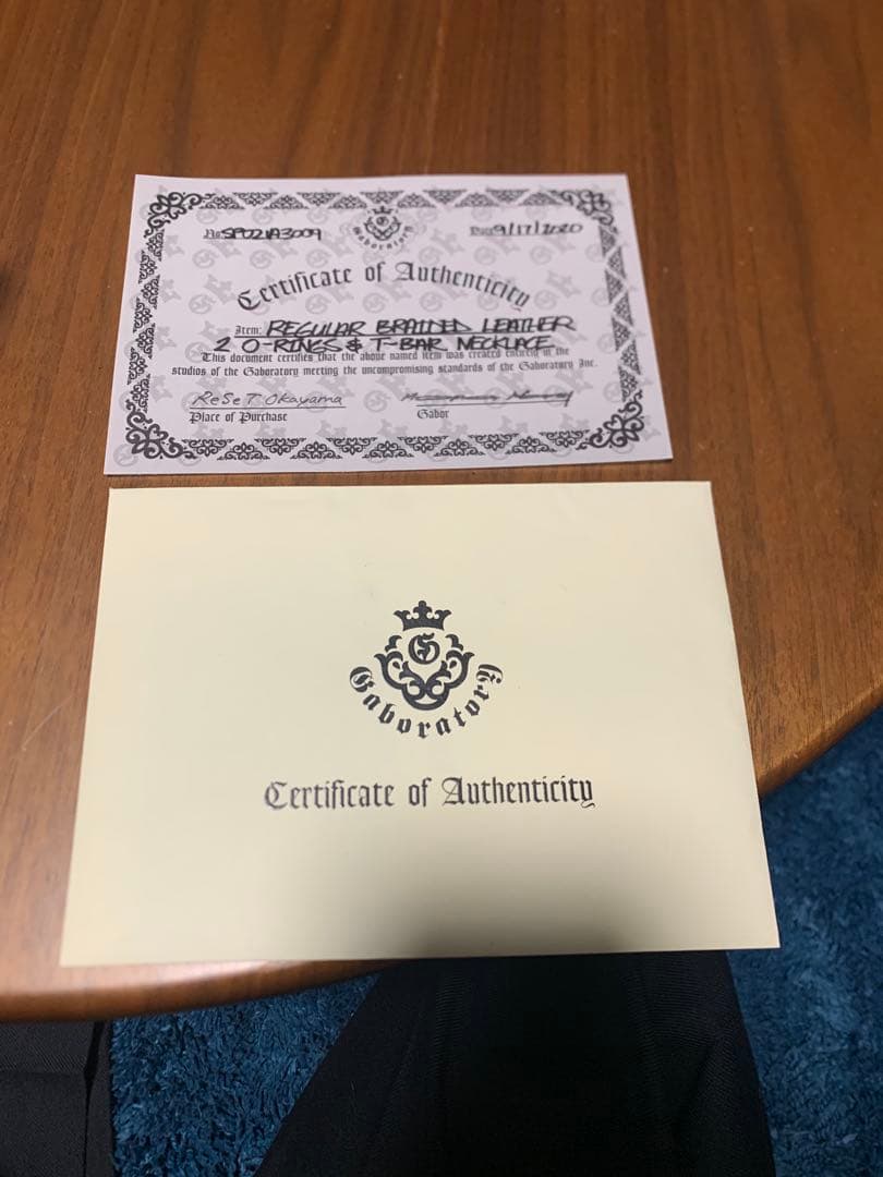Gaboratory ガボラトリー レザーネックレス 20リング Tバー 正規品