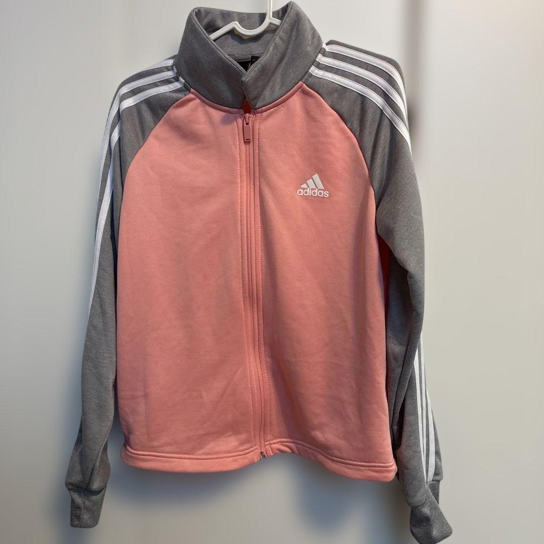 adidas ジャージジャケット ピンク グレー サイズI - メルカリ