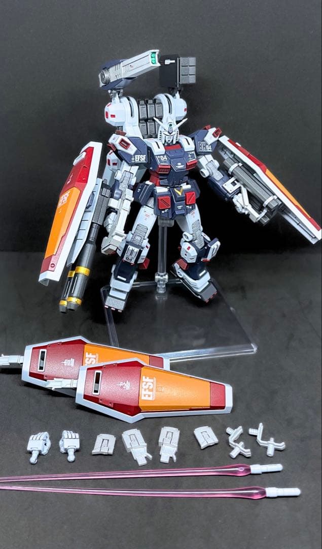 オ*ナ様 ガンプラ 完成品 HG フルアーマーガンダム 全塗装 サンダー