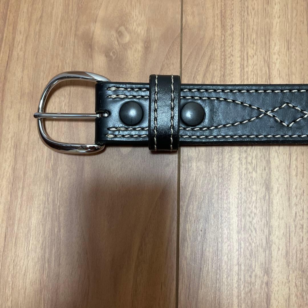 ＡＫＥＲ　ステッチ入り黒レザーベルト 楽天市場】エイカー AKER B14 ファンシー ステッチベルト MADE IN USA