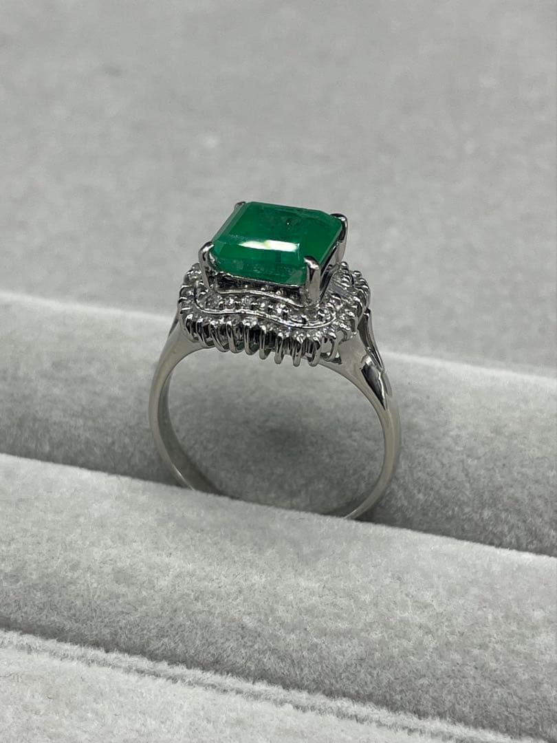 最終交渉可JA29☆高級 コロンビア産 大粒エメラルド2.661ct リング鑑付