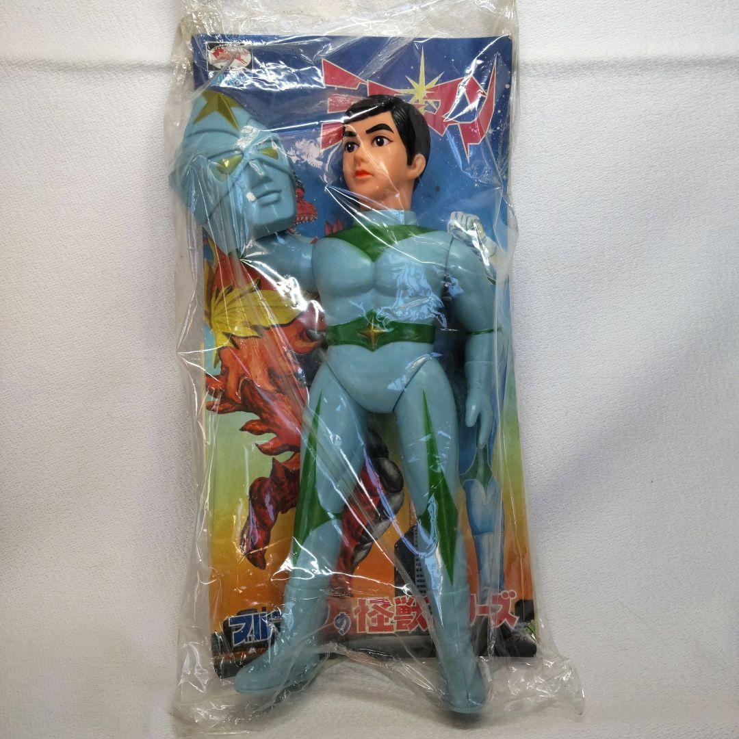 A*a様 〈当時物・未開封〉ブルマァク ミラーマン面取れ 水色成型 高さ30セン