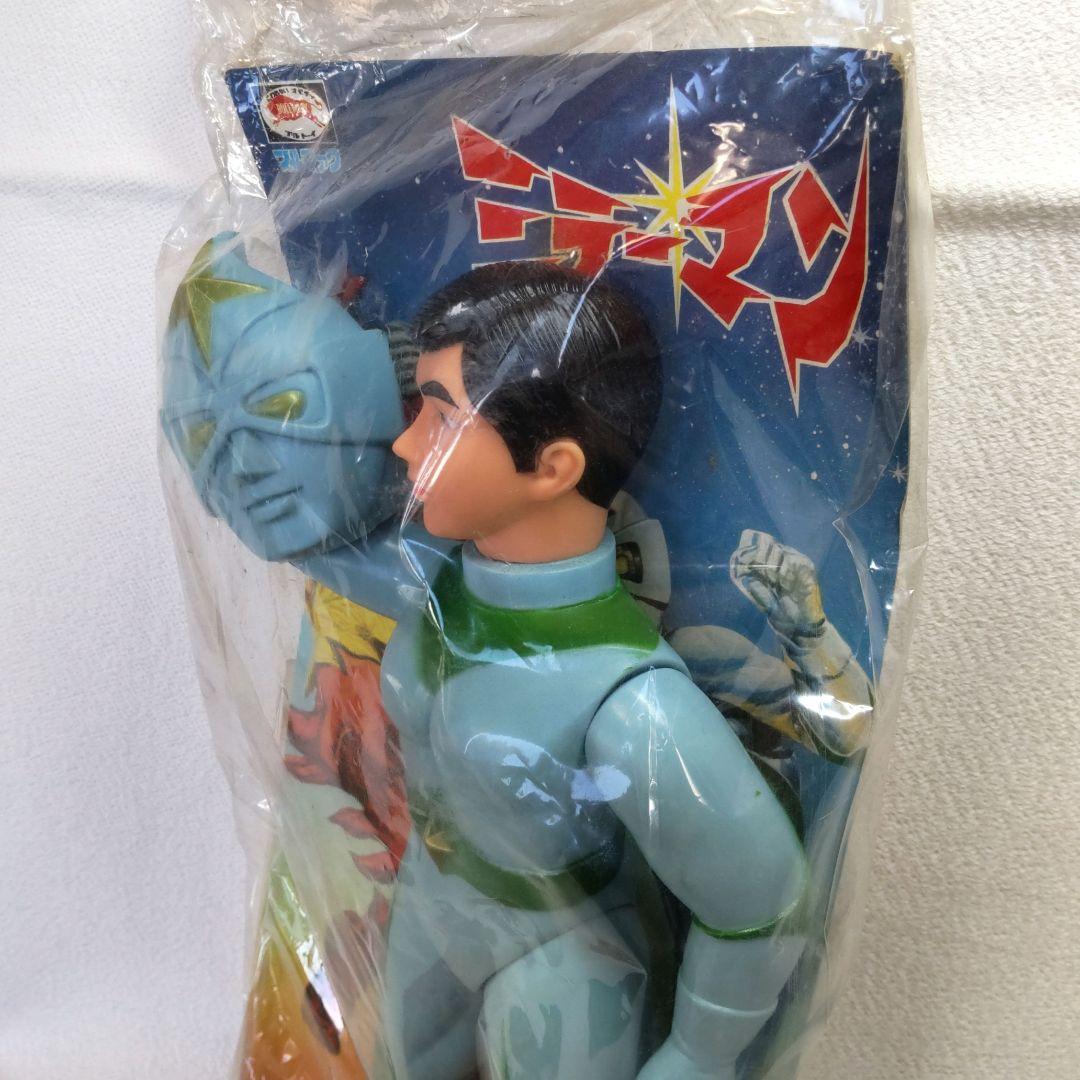 A*a様 〈当時物・未開封〉ブルマァク ミラーマン面取れ 水色成型 高さ30セン