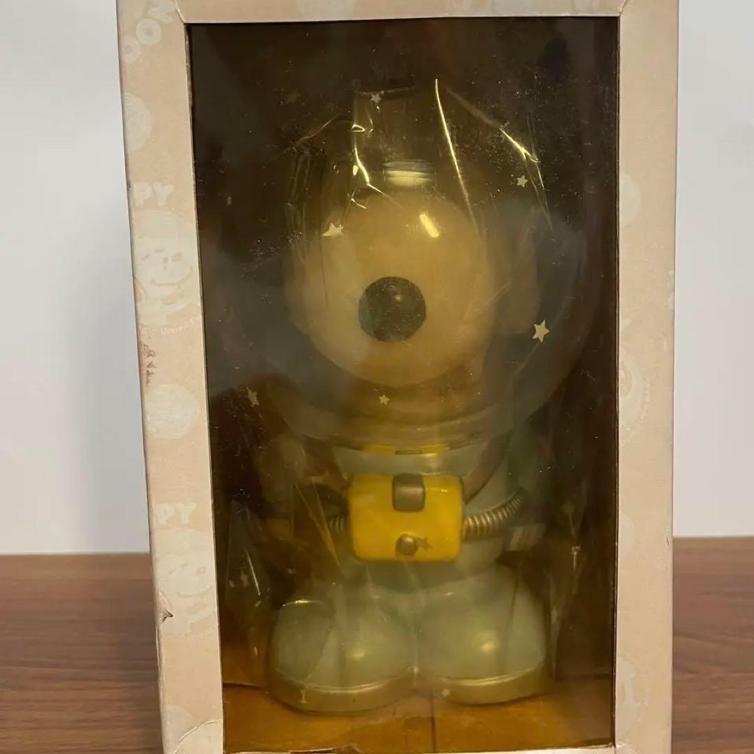 【未使用/廃盤】宇宙服スヌーピー ソフビ レトロ 貯金箱 箱付き