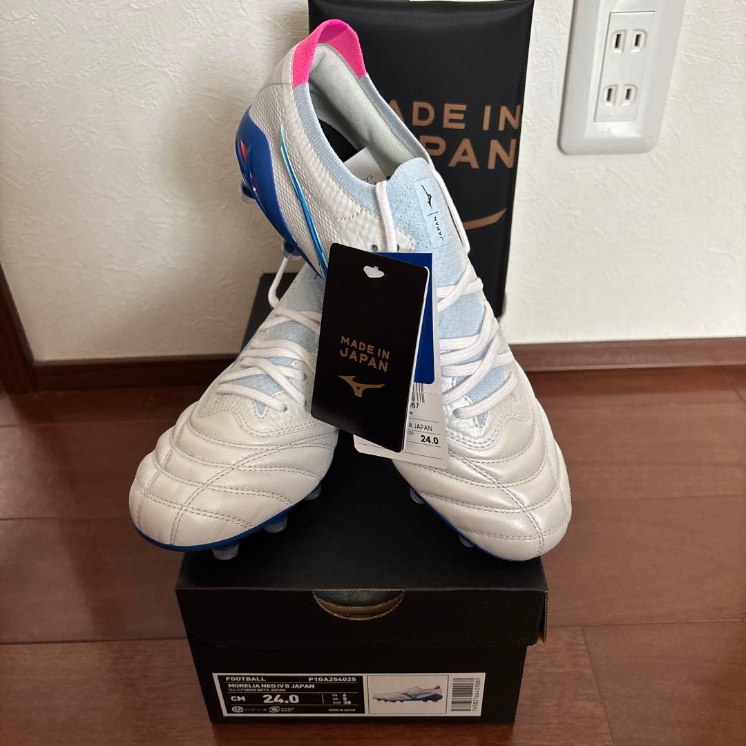 新品　レアサイズ　限定　ミズノ　モレリア ネオ4 β JAPAN 24.0 モレリアネオIV β JAPAN(サッカー／フットボール)|P1GA244025|シューズ