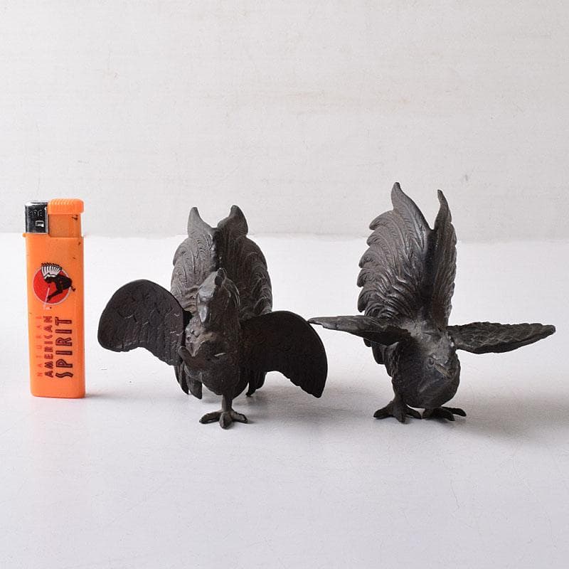 中国 古銅 鳥 置物 一對 C 7581 - メルカリ