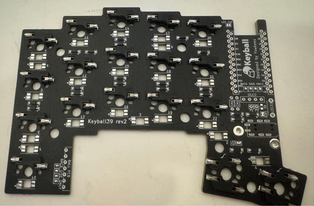 keyball39 すべて半田済(LED無)基板と読取基板センサー