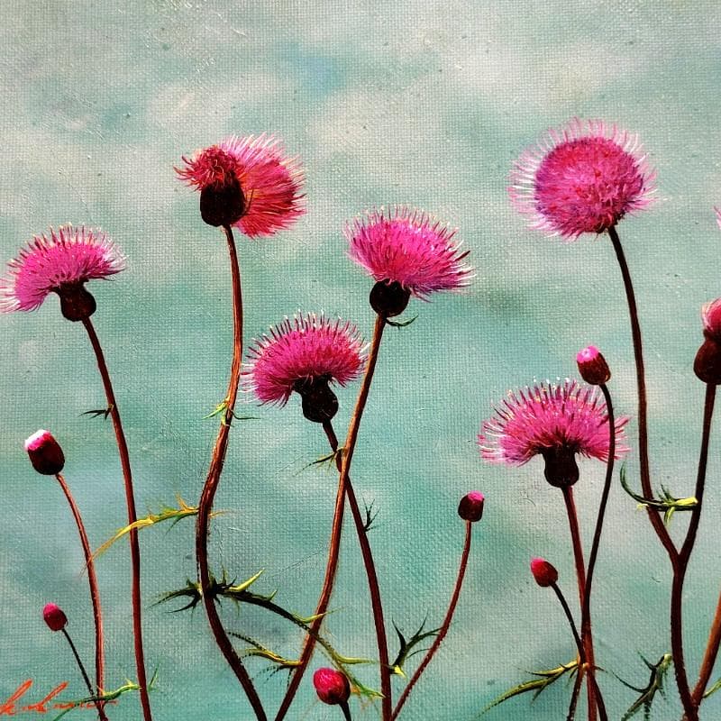 ☆中原真一☆「あざみ」油絵 F3号 新品額！ - メルカリ