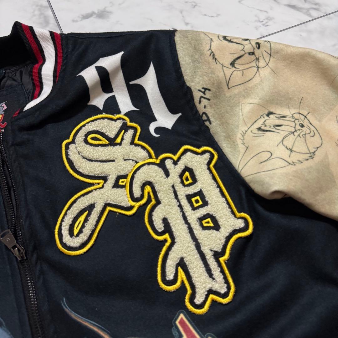 トム＆ジェリーTOM＆JERRY 刺繍 ジャケット スカジャン - メルカリ