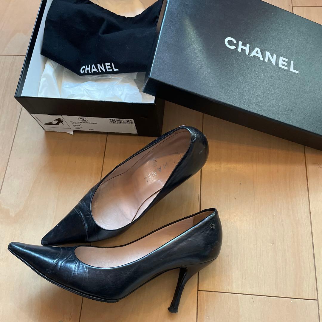 シャネルハイヒールピンヒール36 1/2 - メルカリ