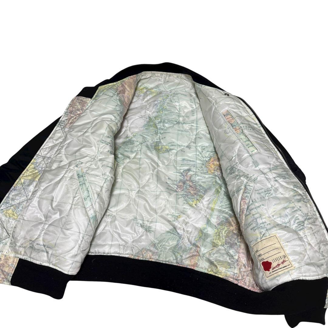 SEVESKIG MA-1 ボンバージャケット リバーシブル キルティング 総柄