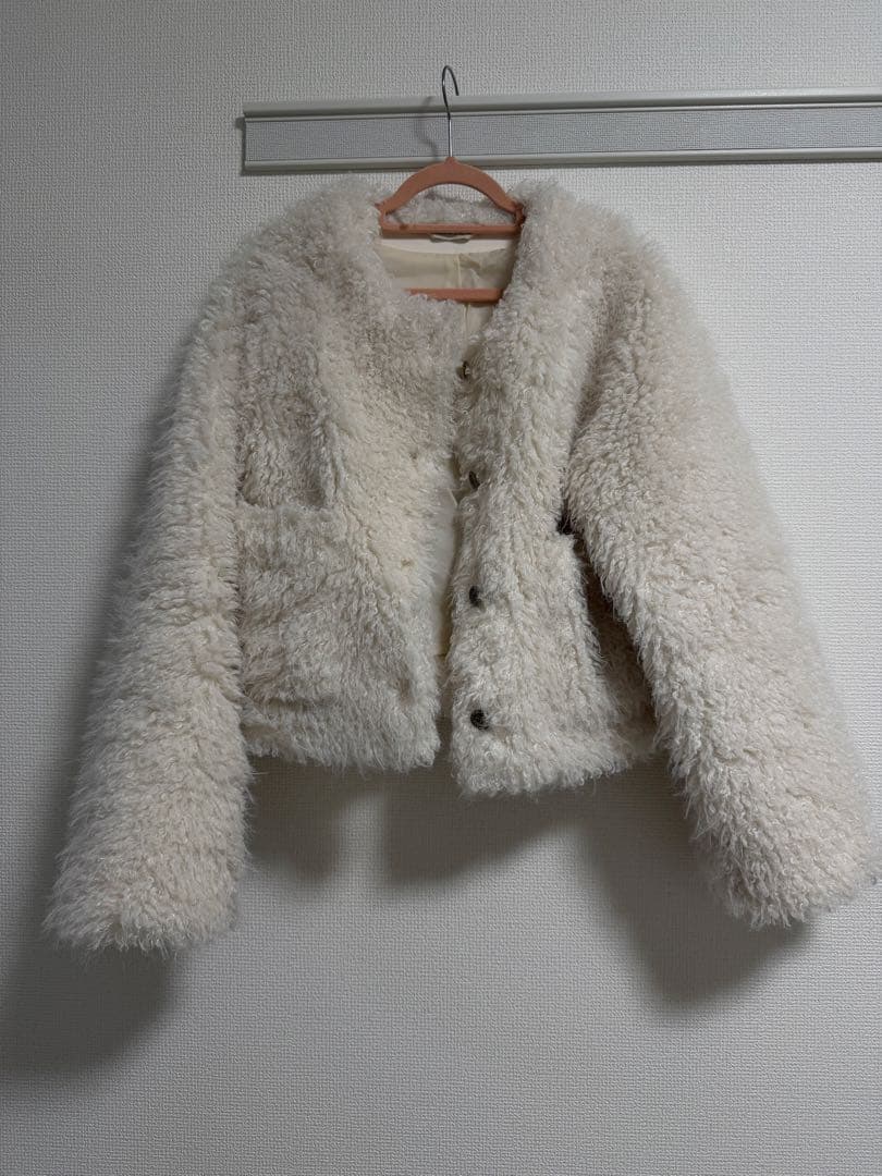 COCODEAL カーリーファージャケット/白 - メルカリ