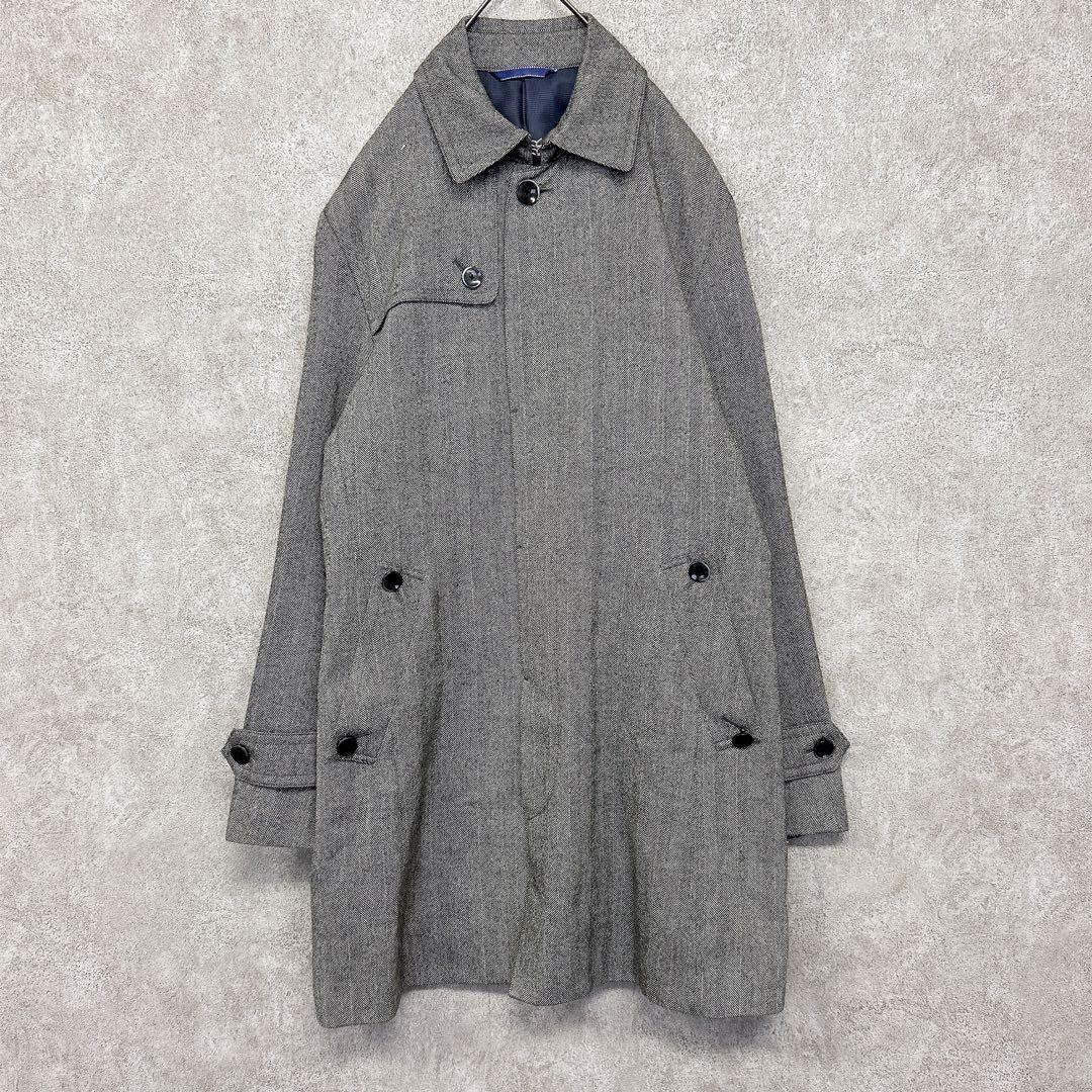 ✳︎ジュンコシマダ【L】シングルトレンチコート ウール混 比翼 グレー