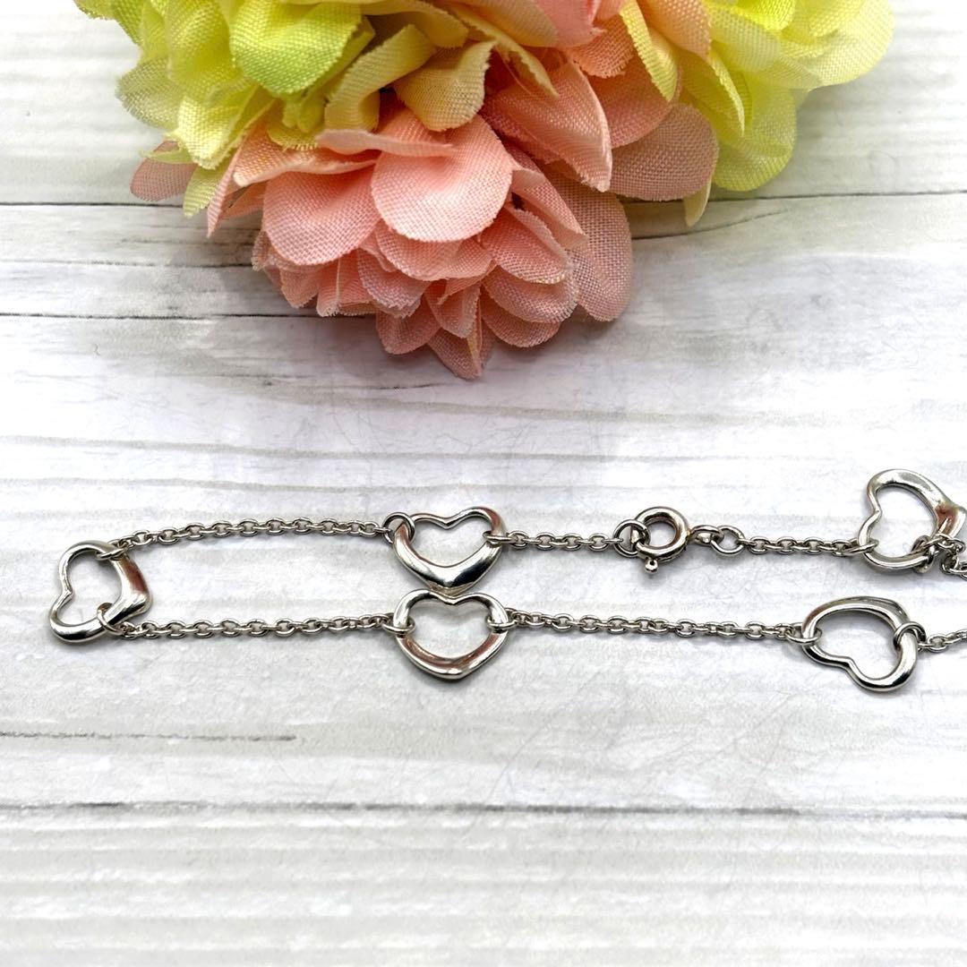 TIFFANY&Co. 【美品】オープンハート5P ブレスレット 925 廃盤品