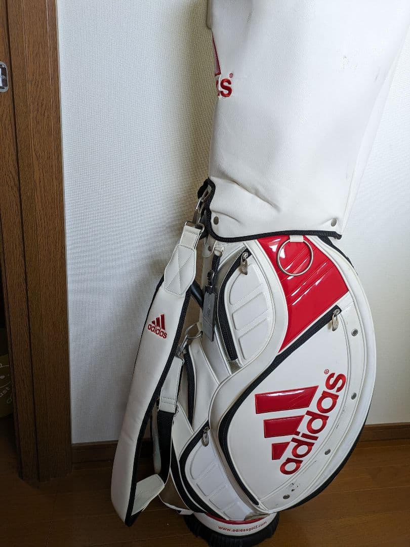 アディダス adidas キャディバッグ 赤白 - メルカリ