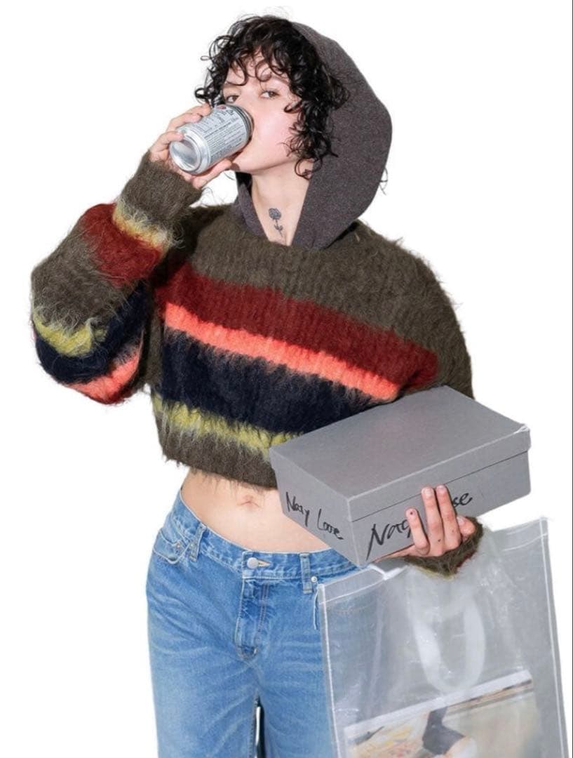 トップス PERVERZE Double stripe top and scarf PERVERZE（パーバーズ）の「Double Stripe Top and Scarf（Tシャツ