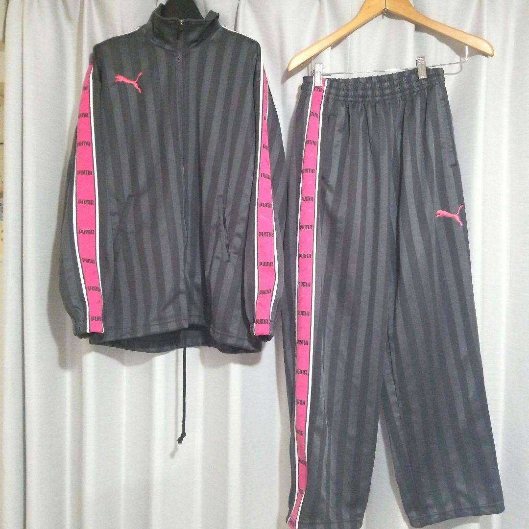 PUMAプーマ プージャー セットアップ ジャージ グレー ピンク - メルカリ