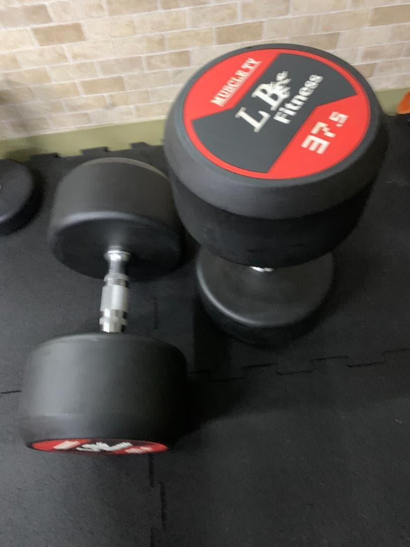 【30％OFF】ラバーダンベル 丸型 37.5kg×2個セット（合計75kg）