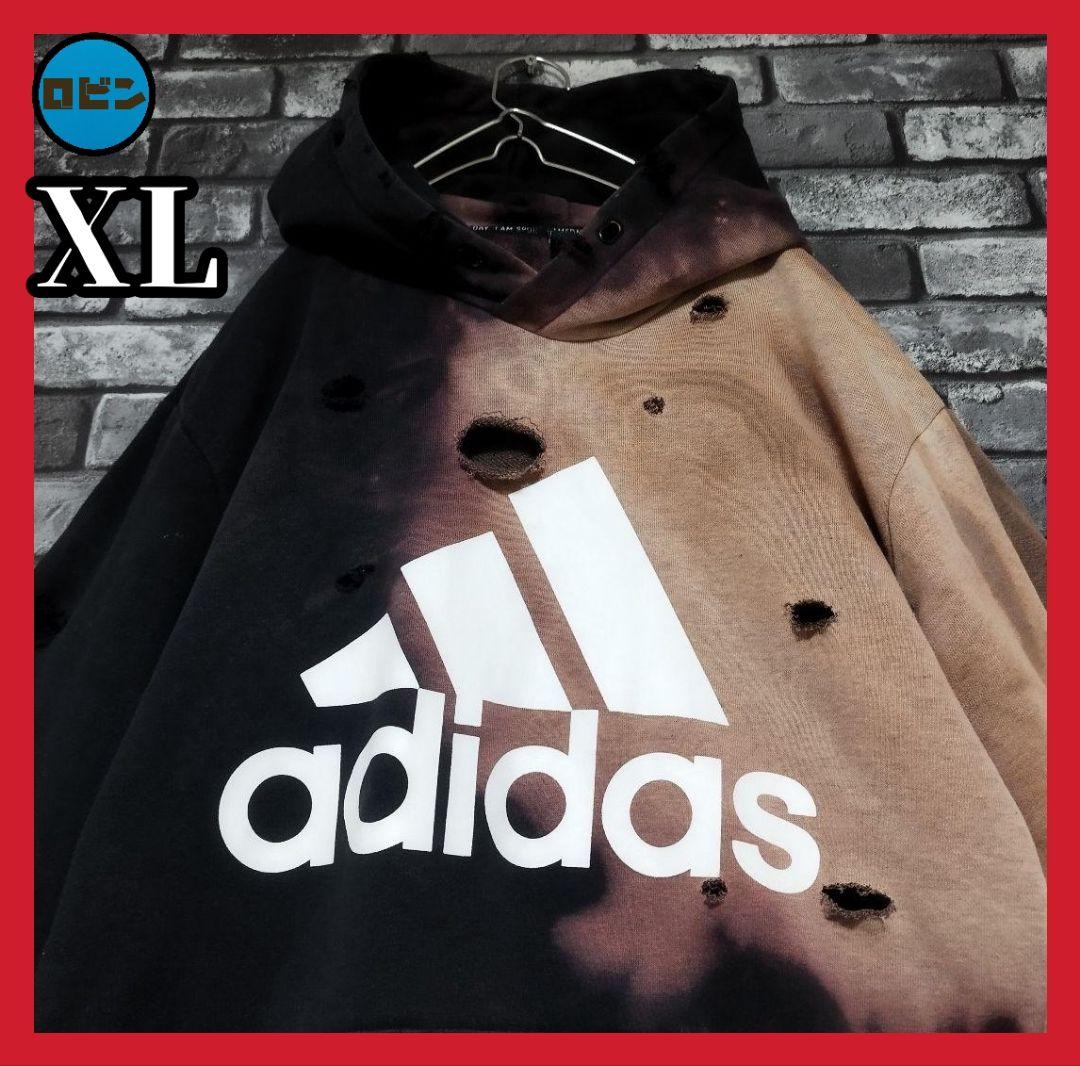 adidas 鬼フェード 襤褸 ボロスウェット フーディー 退色 boro - メルカリ