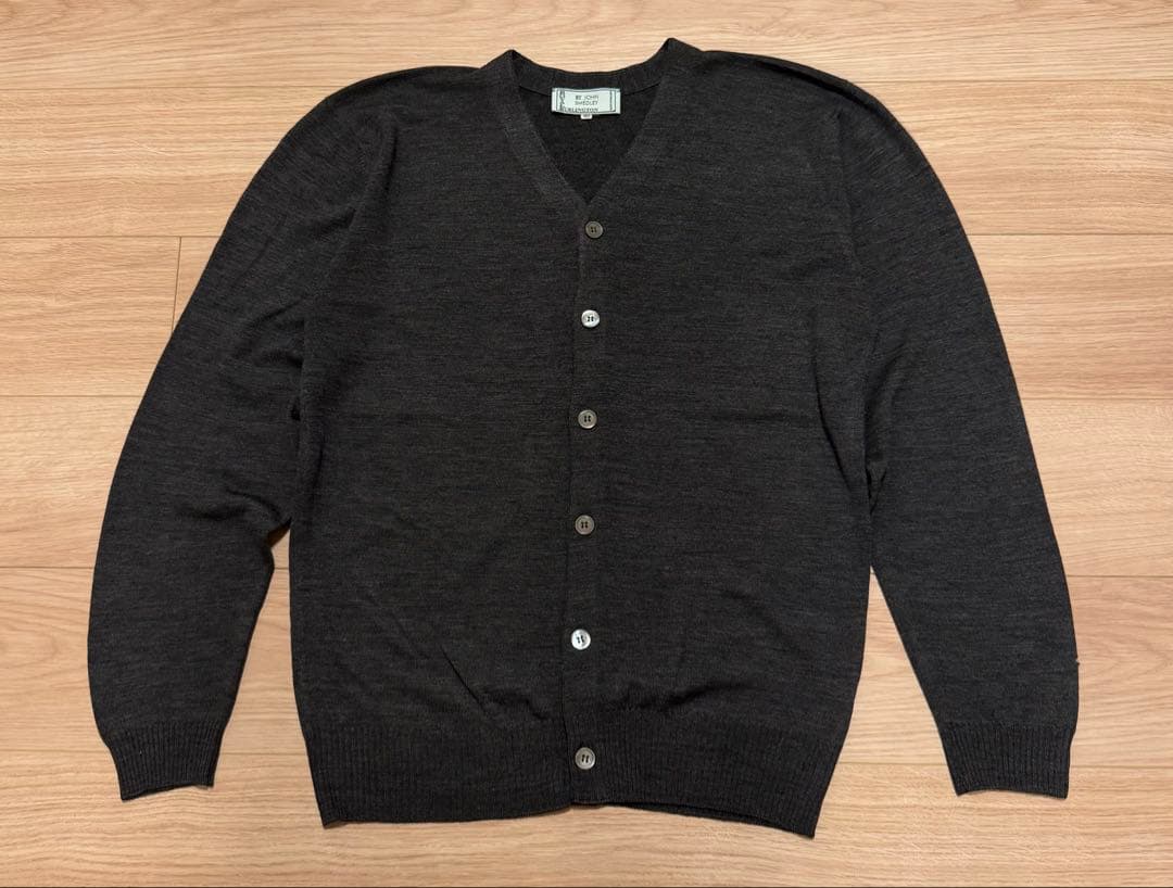 イギリス製 ジョンスメドレー メリノウール カーディガン M
