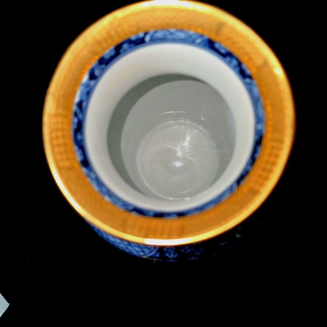 庫山窯 前畑陶器 希少 染付金彩 祥瑞 捻り花文 花瓶 壺 - メルカリ