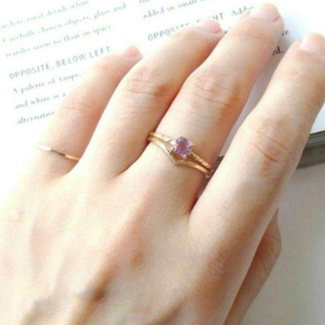 アメジスト♡9号【ノワールドプーペ】K10 スクエアリング☆アガット