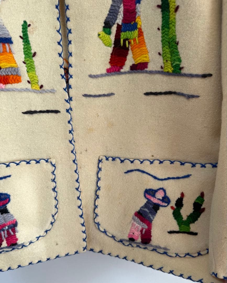 50s 60s 刺繍 メキシカンジャケット クリーム hooked toro - メルカリ