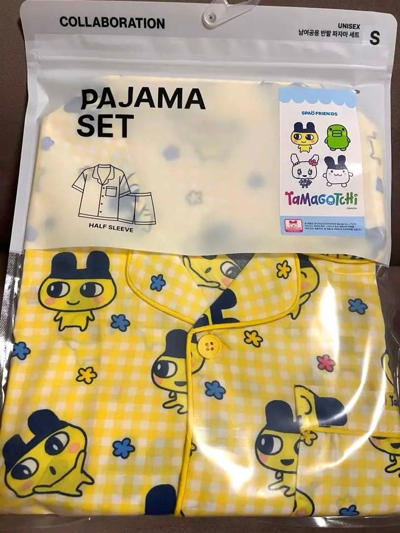 新品未使用✨】Sサイズ たまごっち まめっち パジャマ イエロー 韓国