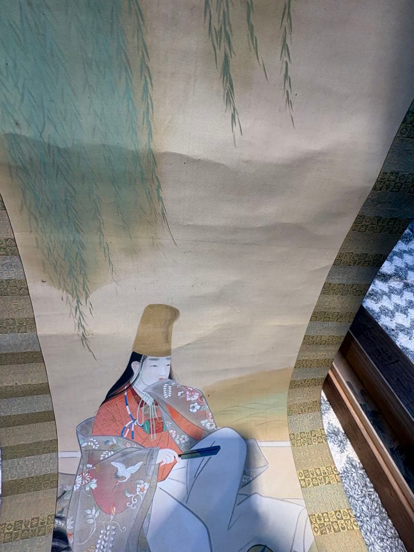 横尾芳月／「美人画」 掛軸 絹本