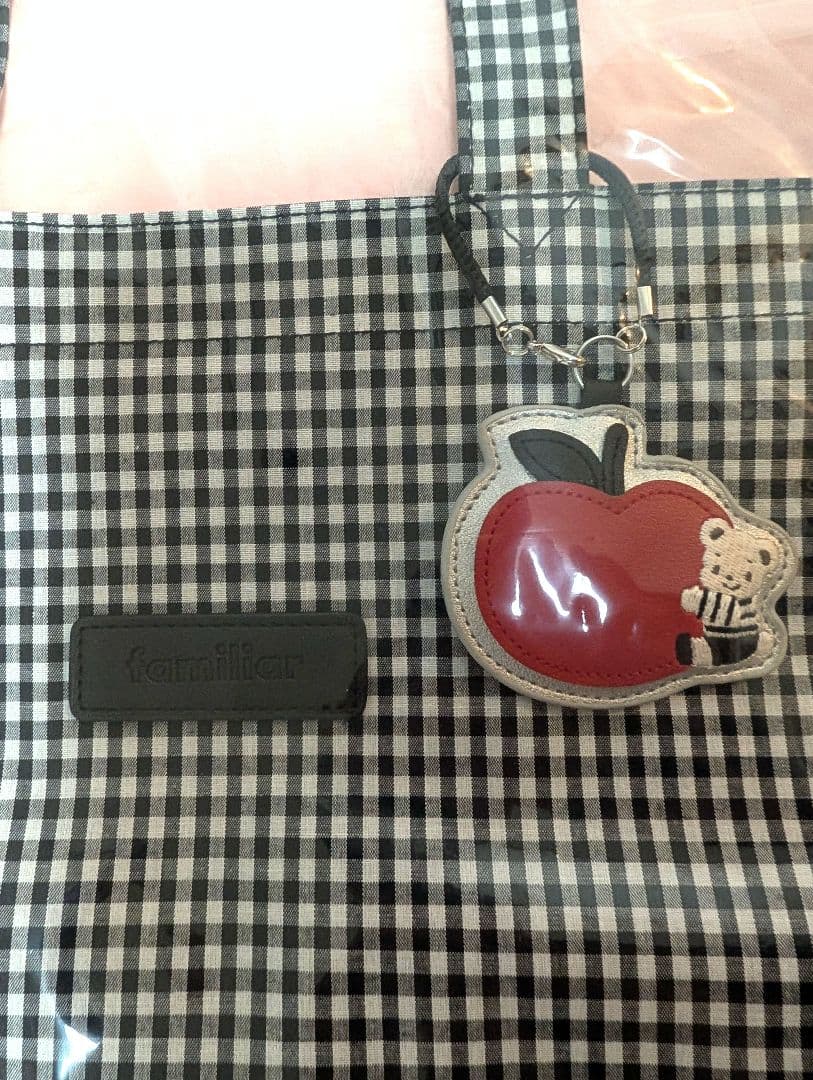 新品・未開封 タグ付き familiar ギンガムチェック トートバッグ