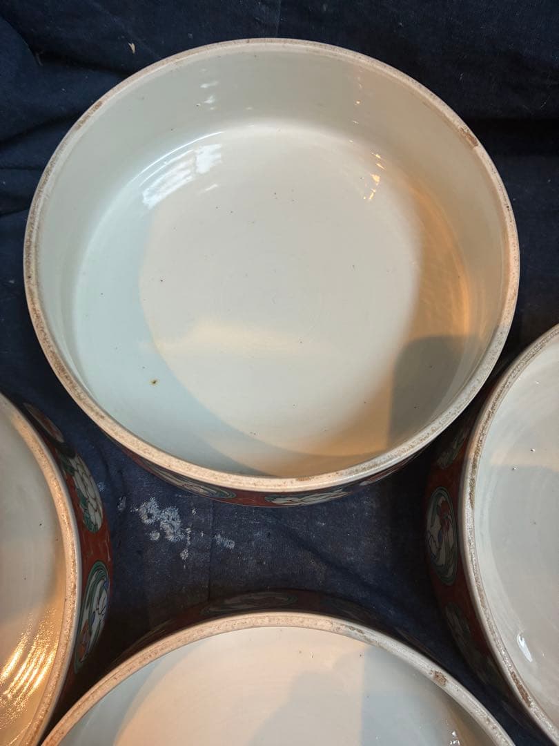 古伊万里 色絵 陶重 重箱 お節料理 江戸時代 傷直しあり 欠け無し