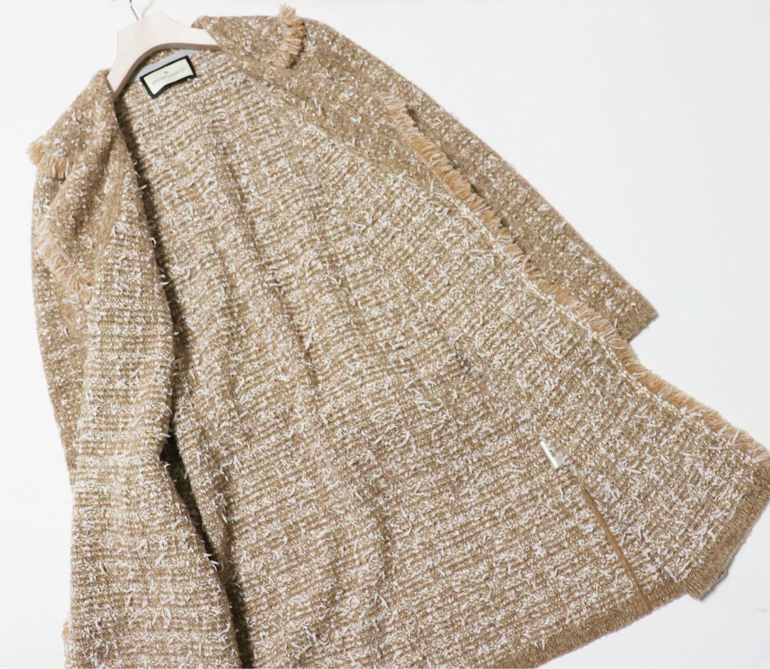 《BRUNO MANETTI -レリアン-》新品 ラメツイードコート 42(L)