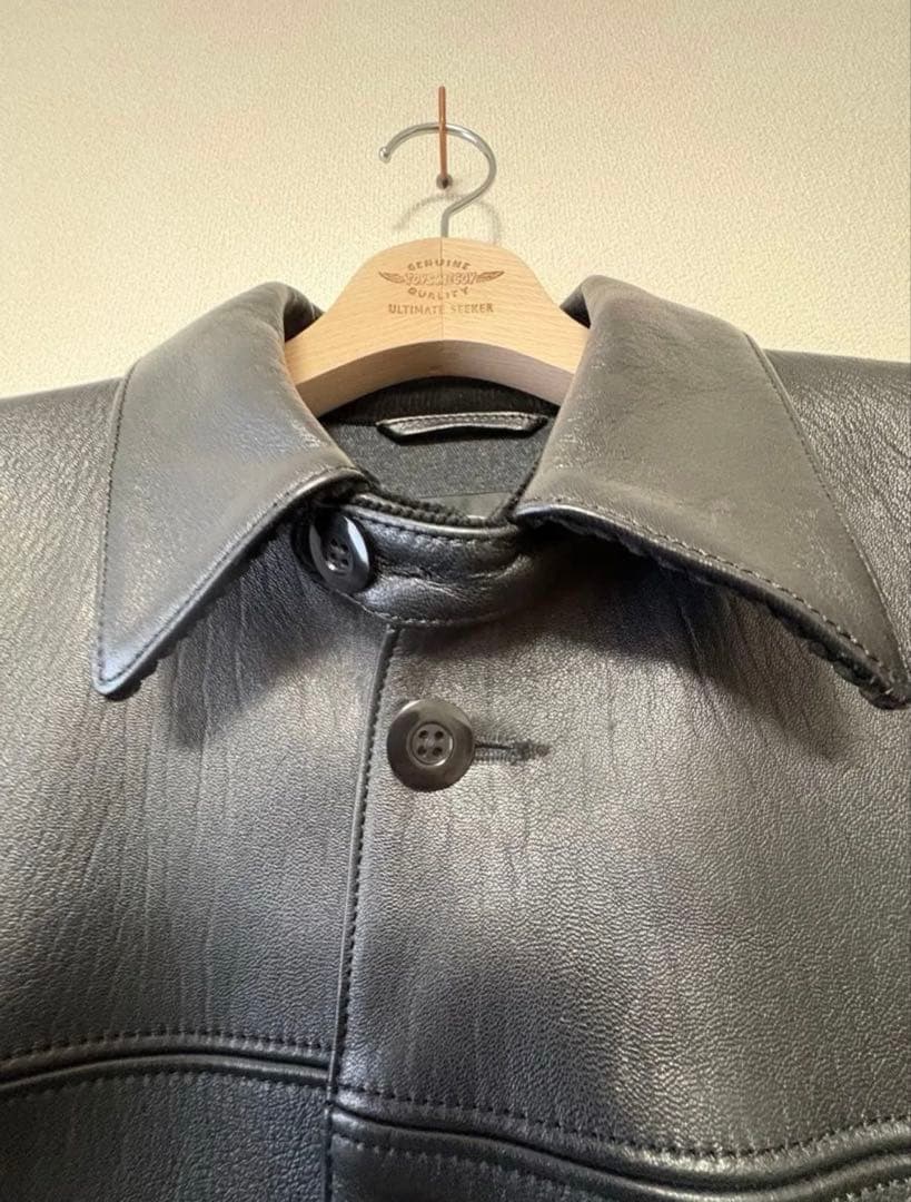 アディクトクローズ シープスキン カーコート ブラック サイズ42