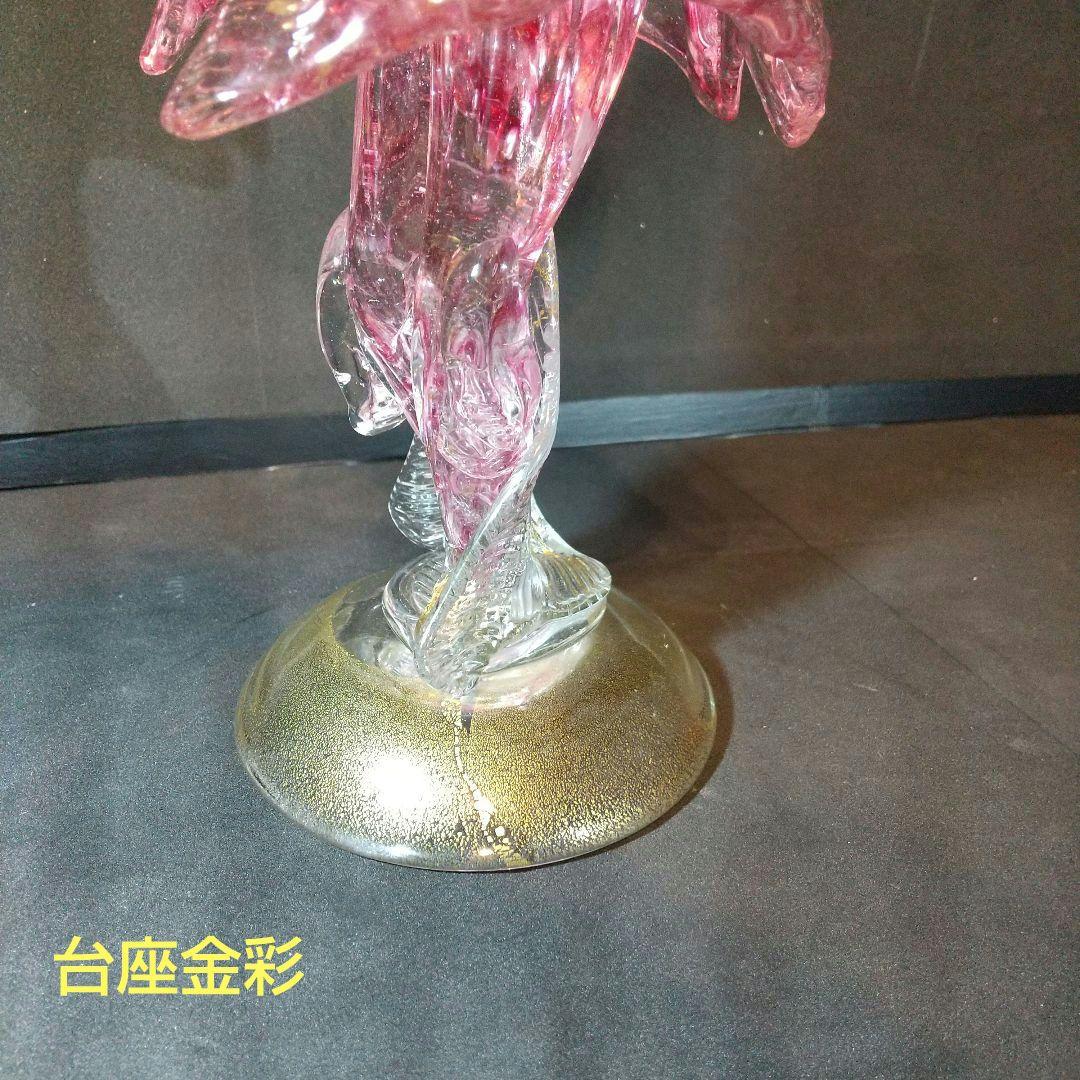 ベネチアンガラス フィギュリン ムラ―ノガラス ピンク 工芸品 貴重