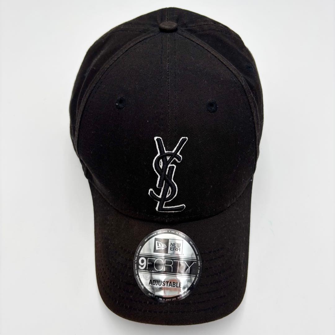 サンローラン ニューエラ ベースボールキャップ ブラック コットン