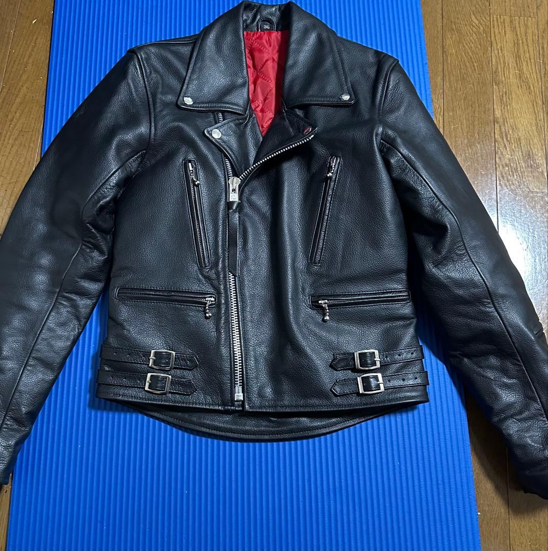 Freedom ダブルライダースジャケット 黒 - メルカリ