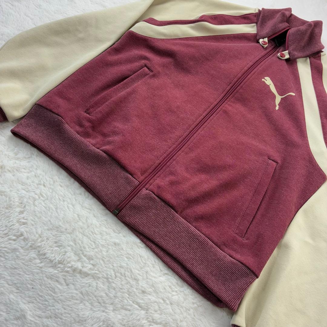 希少 90s puma プーマ トラックジャケット バーガンディ ヴィンテージ