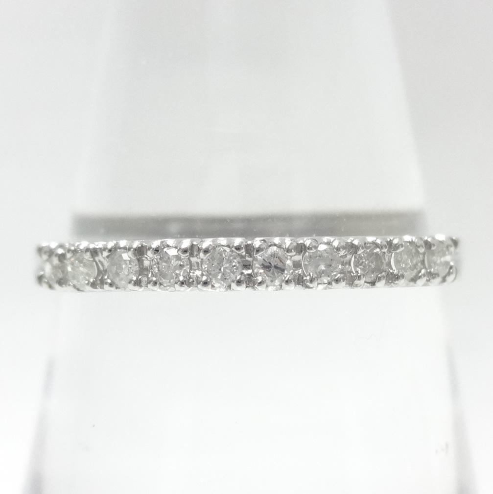【美品】0.12ct　ダイヤモンド　ハーフエタニティ　リング　プラチナ