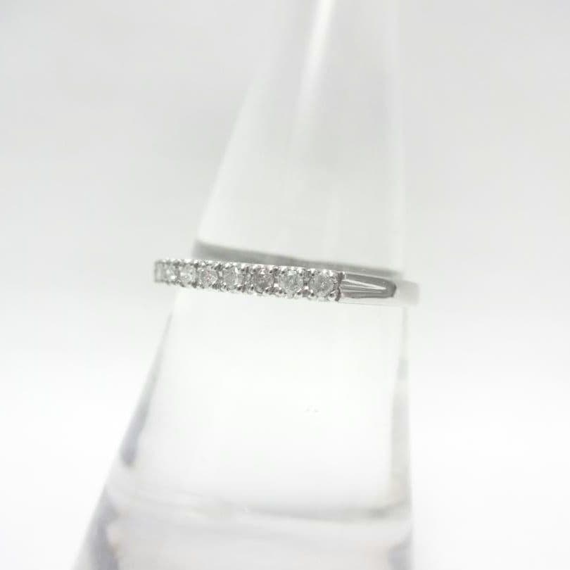 【美品】0.12ct　ダイヤモンド　ハーフエタニティ　リング　プラチナ