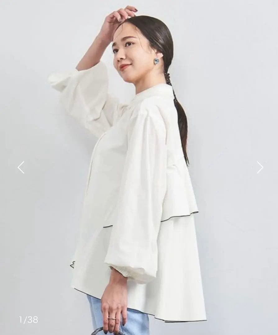 新品 UNITED ARROWS パイピング バックラッフルフリル ブラウス - メルカリ