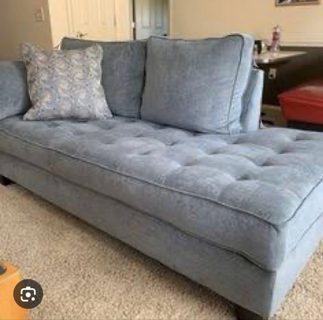 アシュレイ Ashley ブルーグレー ソファ 3人がけクッション付き