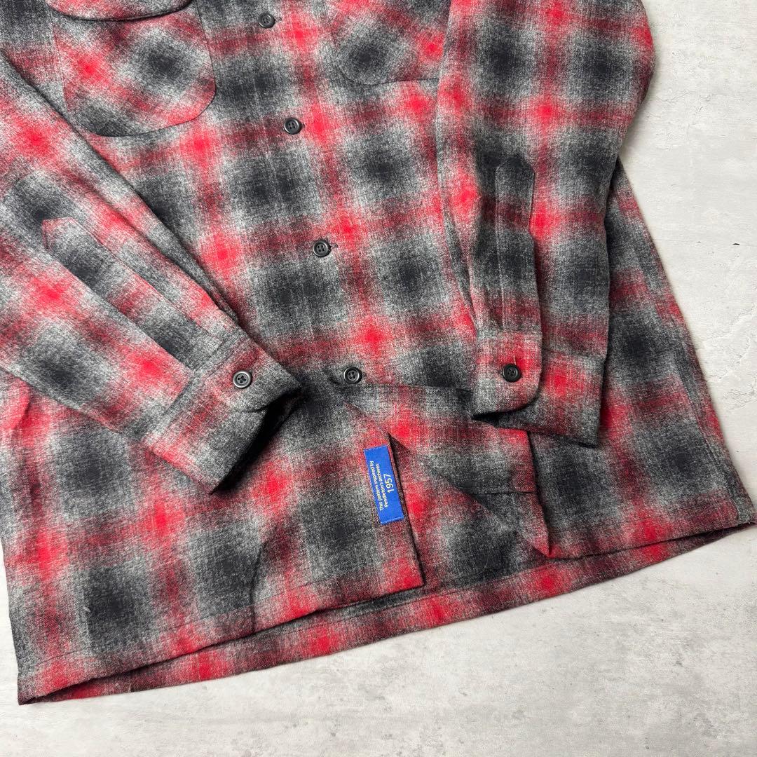 PENDLETON オンブレチェック 開襟シャツ ボードシャツ 黒 赤 キムタク