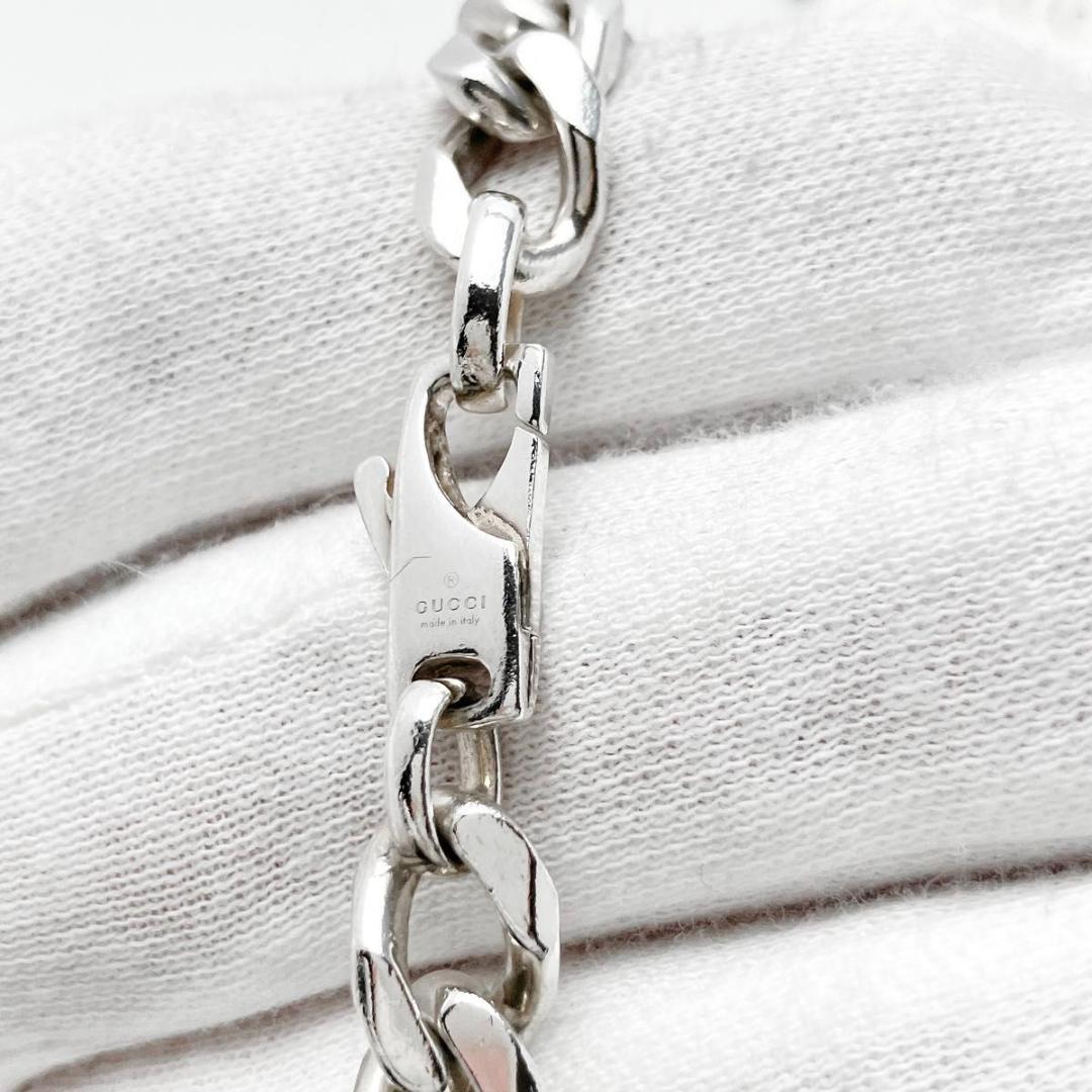 18 グッチ GUCCI 925 ブレスレット シルバー 喜平チェーンOT576 GUCCI グッチ ノットブレスレット 喜平チェーン Ag925 シルバー #18