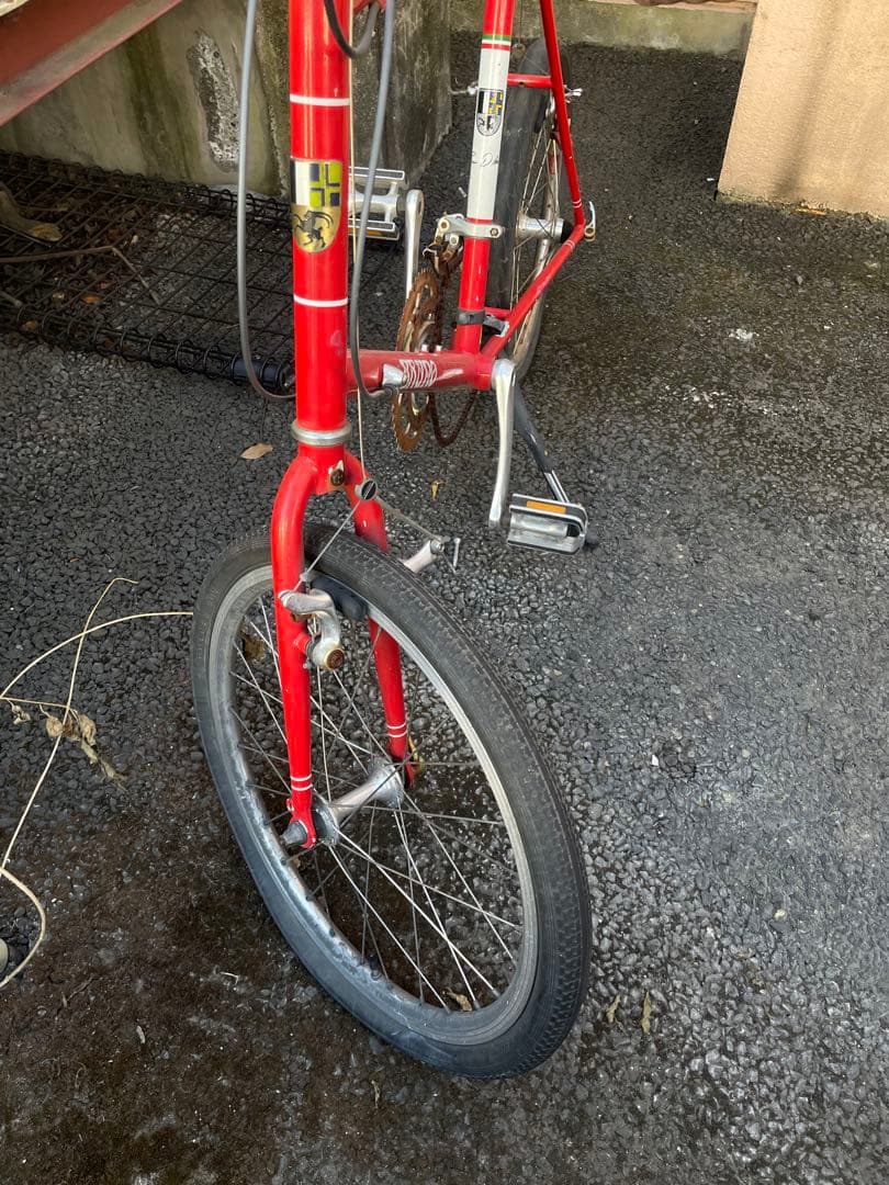 BRUNO 赤 ロードバイク スチールフレーム パンクしてます - メルカリ
