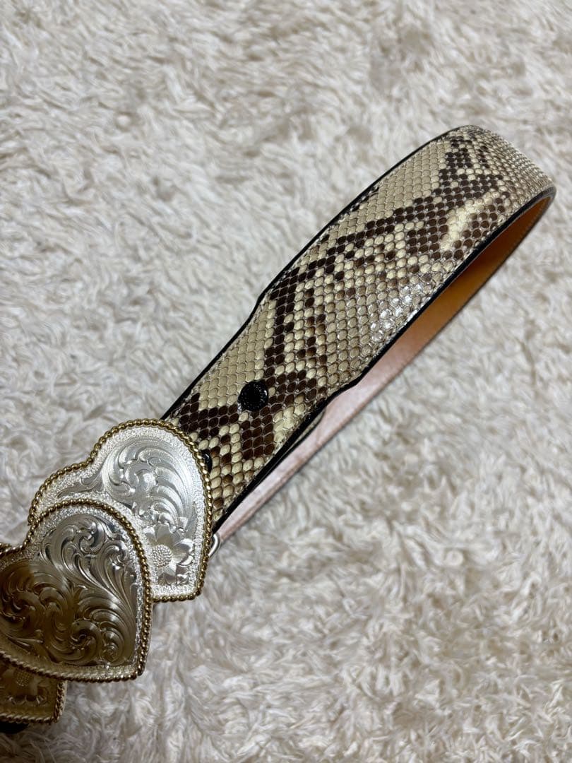Funny Diamonds Python パイソン　レザーベルト ファニー ダイアモンドパイソン xラティーゴ レザー ウエスタン ベルト